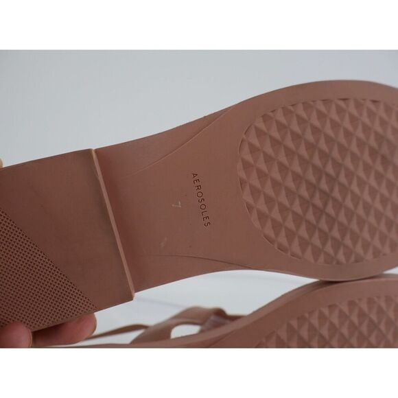 Aerosoles Cherry Slingback Sandals Size 7 Beige Leather Thong Minimalistic - Picture 11 of 13